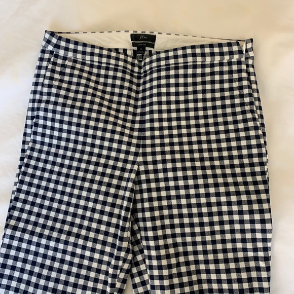 J Crew Martie Gingham Bi-Stretch Pants - Picture 6 of 8